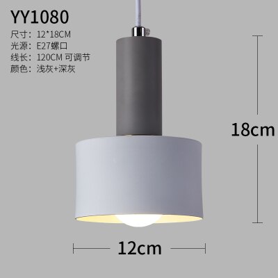 Drie scandinavische kroonluchters restaurantlamp led moderne minimalistische barlamp aluminium industriële wind: Donkergrijs