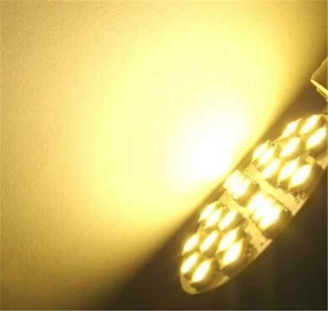 g4 24 stks 5050 led spaarlamp 12 v 3 w enkelzijdige disc 24 v 30 v pin kralen lamp: Warm White