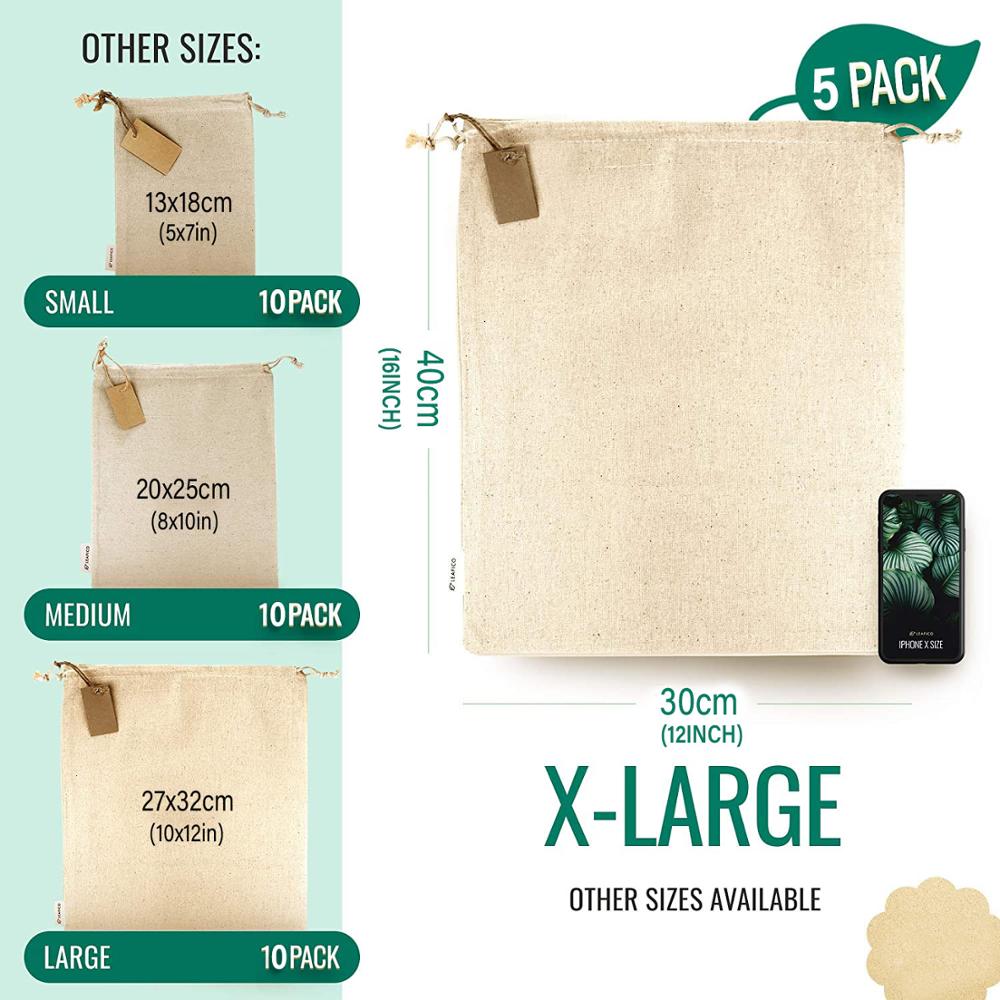 Jute bag Cotton Linen Drawstring Bag Burlap Packing pouches Storage Bags for Wedding Christmas Jewelry Packaging: 30x40cm 5pcs