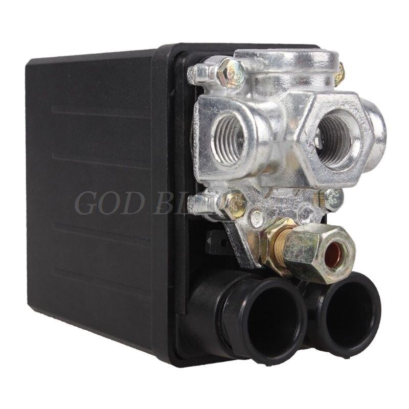 Heavy Duty Air Compressor Pressure Switch Control Valve 90 PSI -120 PSI Black