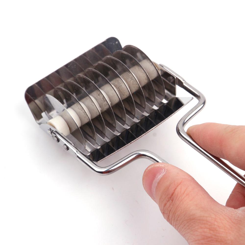 Noodle Lattice Roller Dough Cutter Pasta Spaghetti Maker Pastry Vegetable Rolling Slicer Stainless Steel Kitchen Cooking Tools