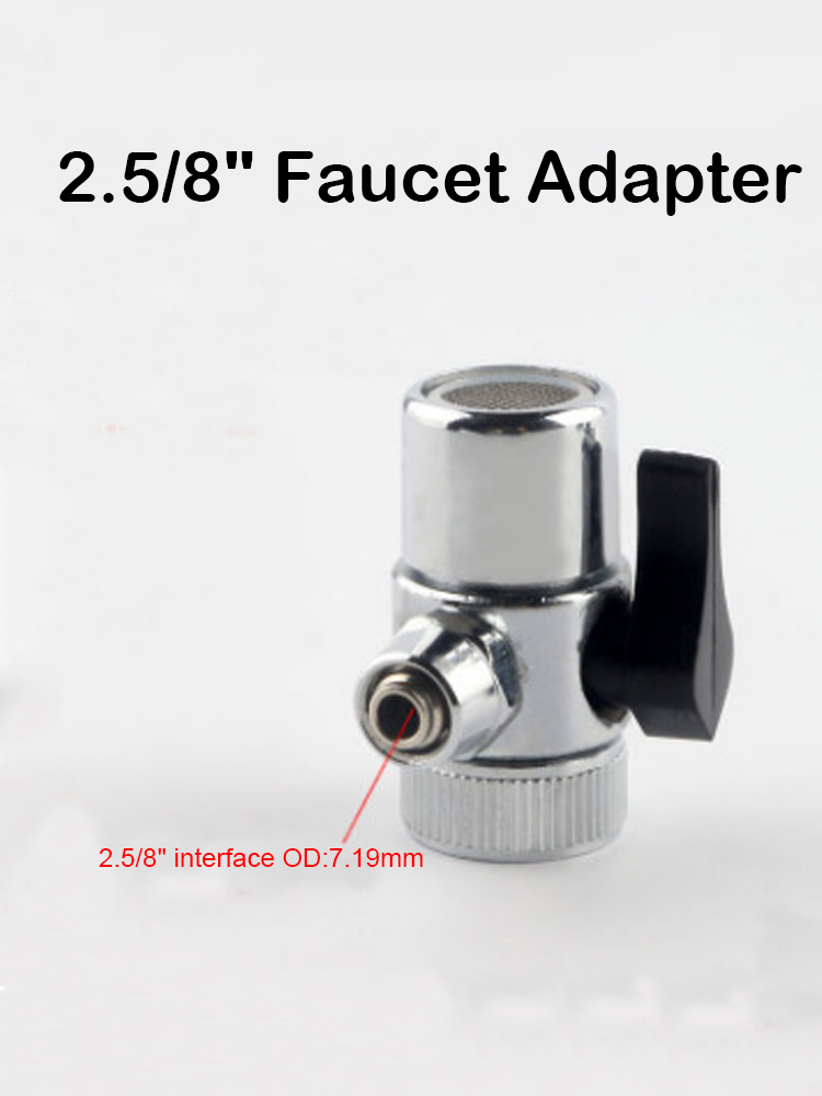 1/4 "2.5/8" 3/8 "Buis Connector Kraan Adapter Single-cut Omschakelklep Water Divider Conversie Kraan keuken Accessoires: YELLOW