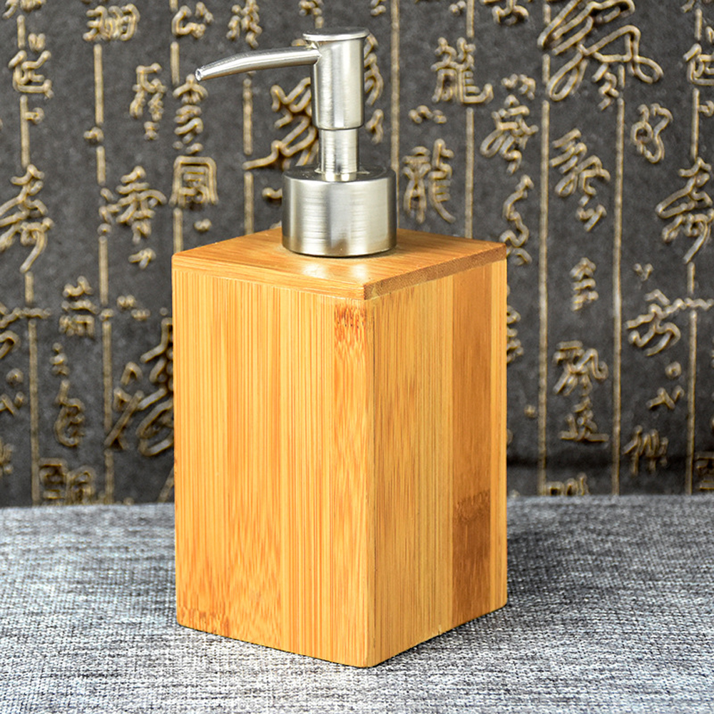 Conteneur pour distributeur de savon en bambou, accessoires pratiques, rangement désinfectant, Lotion, désinfectant, cuisine maison