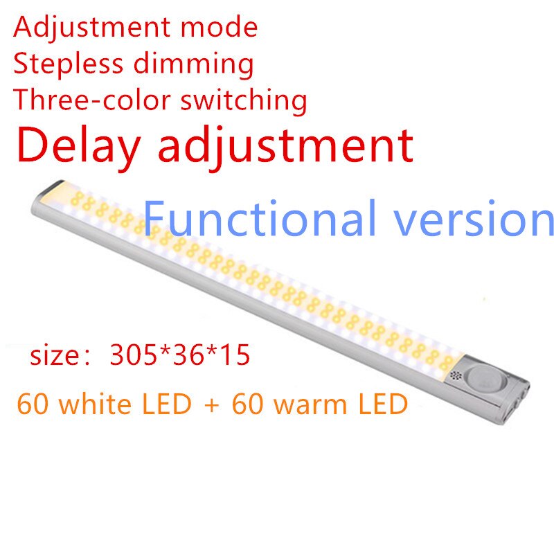 Luz LED con Sensor de movimiento PIR para armario, lámpara de noche de armario, luz de fondo para escalera, lámpara de imán, 10/80/120: 120LED Features