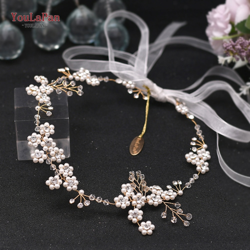 YouLaPan HP129 bohême mariage bandeau perle mariée diadème or diamant mariage casque à la main mariage cheveux accessoires