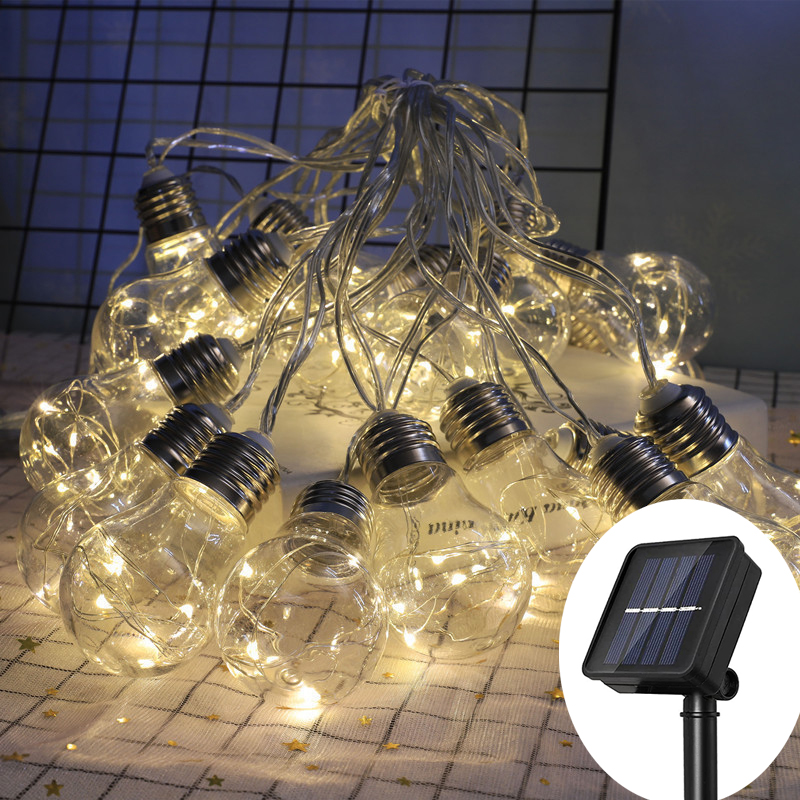 Lampe solaire LED imperméable conforme à la norme IP44, éclairage d'extérieur, idéal pour une fête, un jardin ou la maison, 30 ampoules