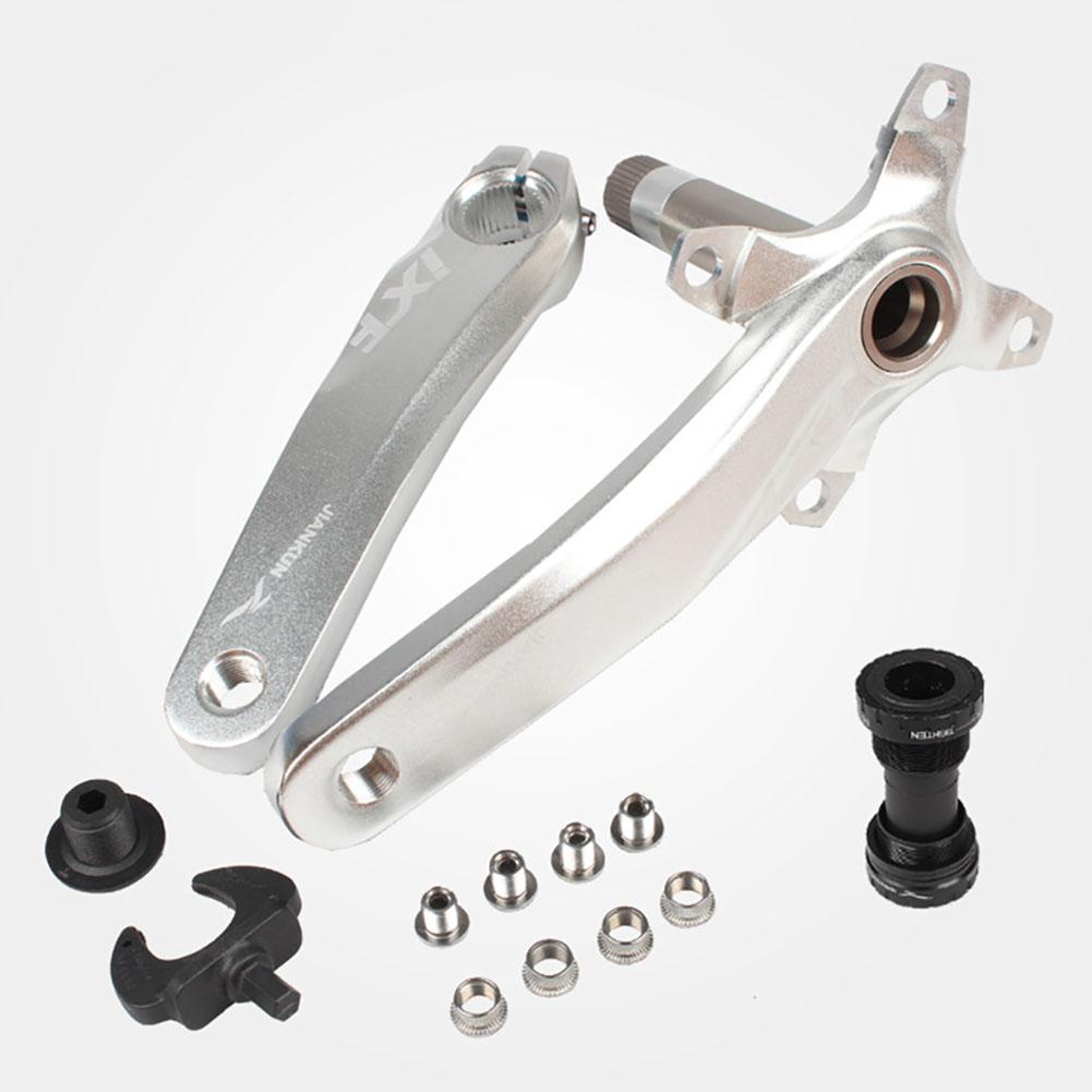 170mm bicicleta manivela IXF Izquierda/biela derecha + Fondo soportes de platos y bielas de aleación de aluminio de cigüeñal de bicicleta de montaña conjunto de piezas de ciclismo: Silver 