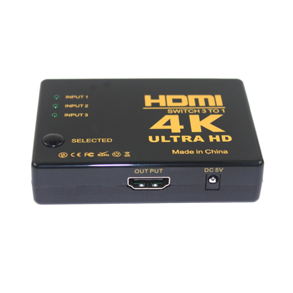 4K * 2K 3-in-1 Out HDMI Hub Switch Splitter TV Switcher w/ IR fernbedienung Ultra HD HDMI Splitter Schalter