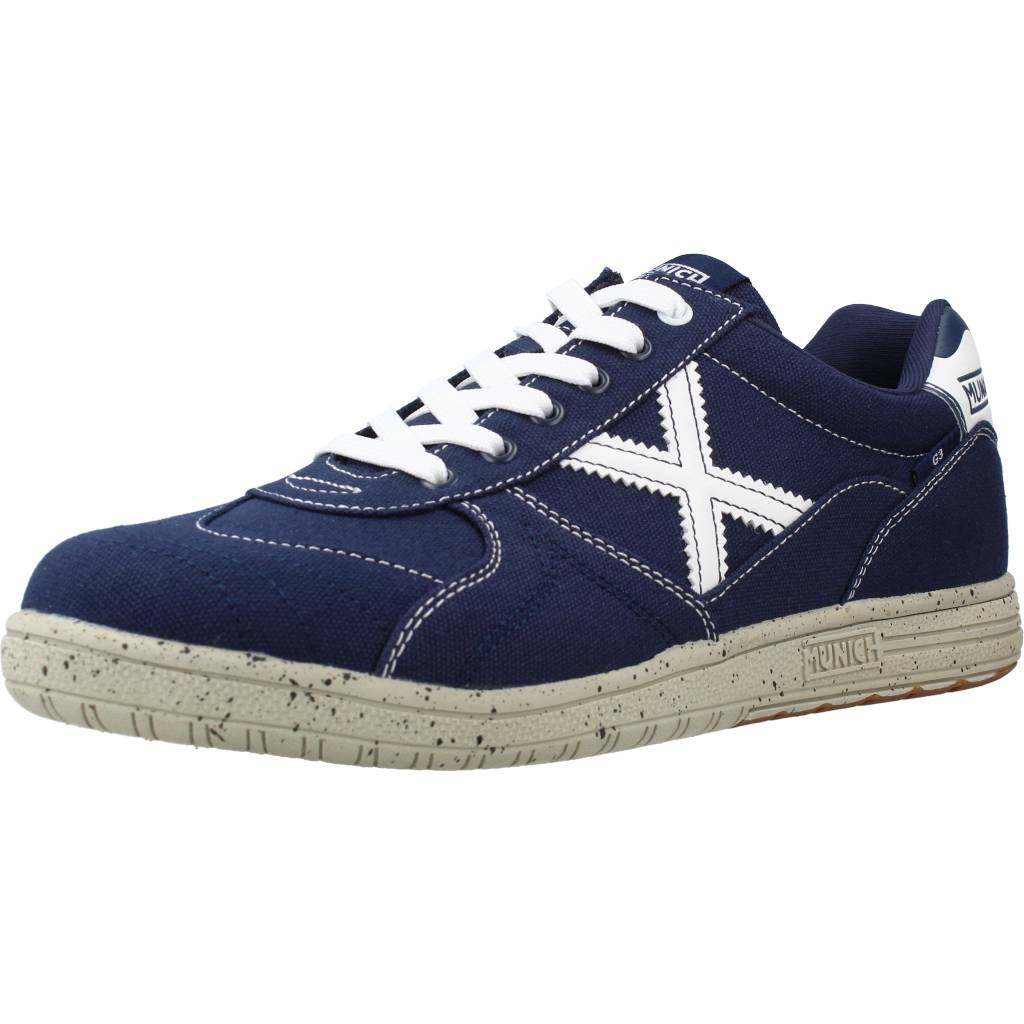 MUNICH, G-A CANVAS, Zapatos deportivas de hombre, AZUL con suela exterior de goma y suela interior de textil: 45