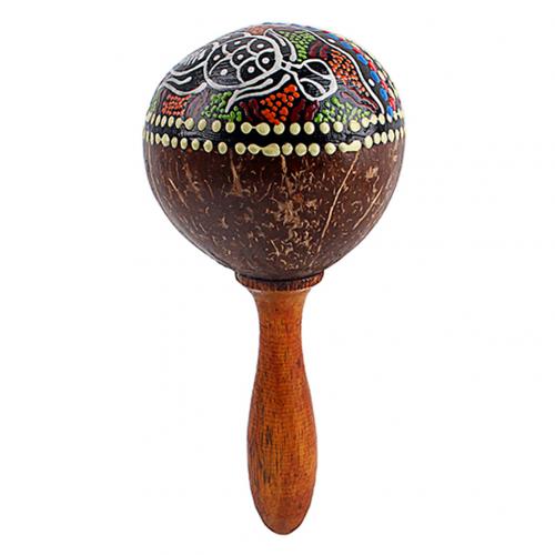 Maraca de arena de cáscara de coco, sonajero de mano, instrumento Musical de juguete de percusión, concha de coco con maraca de arena, novedad de: Default Title