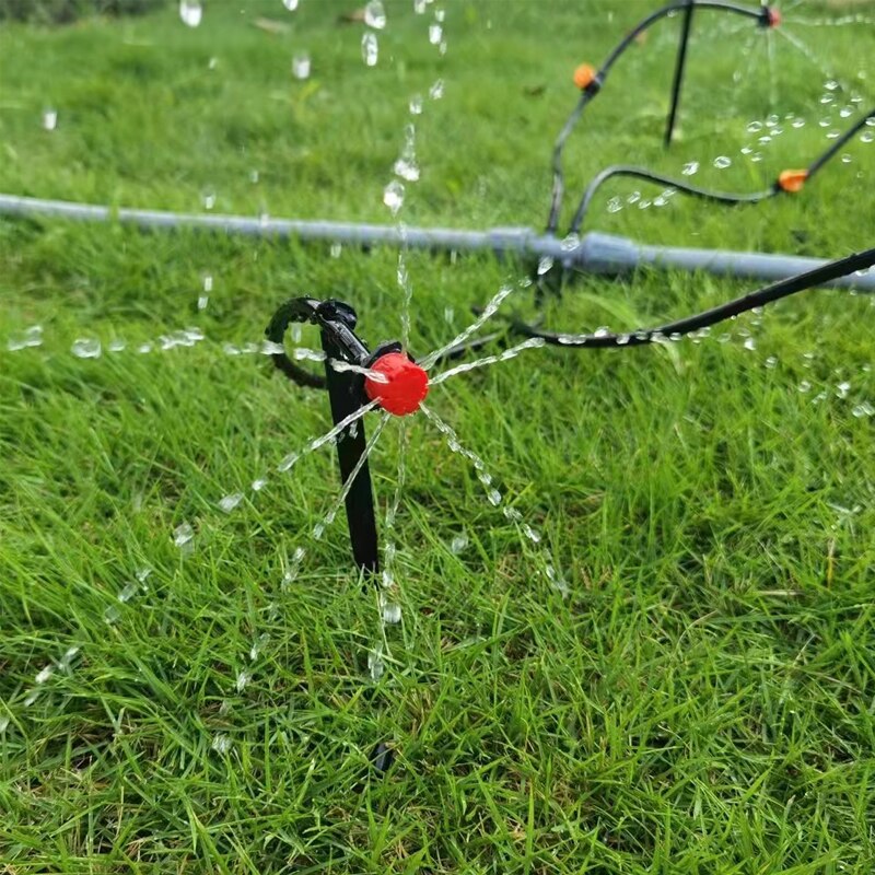 Red Drip Irrigation Kit Garden Watering Irrigation System For Garden Greenhouse Lawn And Hanging Baskets