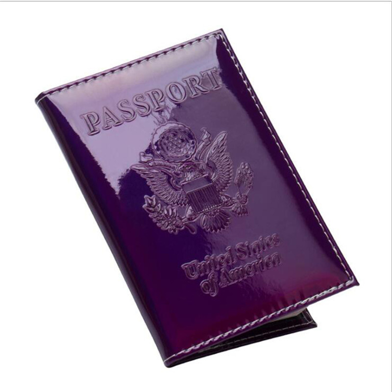 Mode Pu Usa Vrouwen Mannen Paspoorthouder Paar Modellen Meisjes Reizen Paspoort Cover Unisex Kaart Case Man Kaarthouder Protector: Purple