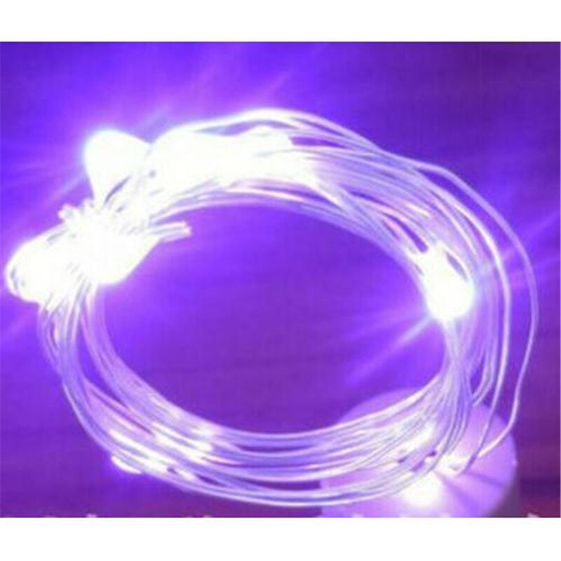 1M LED Wijnfles Cap Kurk Koperdraad String Silver Wire String 10 LEDs Waterdichte Kleur Festival Party lights String: Paars