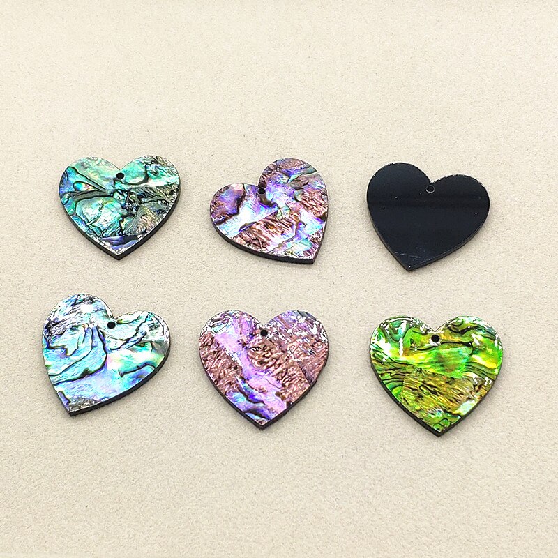 ! 30x30mm 30 Uds acrílico con concha colgante de corazón para joyería hallazgos/pendientes piezas de bricolaje, hallazgos y componentes de joyería