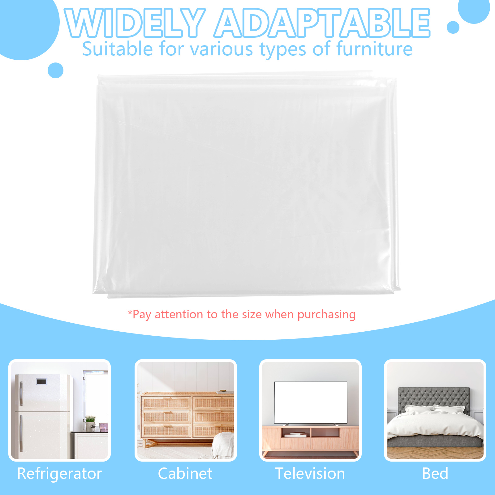 Funda de sofá de plástico para mascotas, cubierta antipolvo impermeable, fundas transparentes de PE para muebles, fundas de sofá para protección contra las garras de perros y gatos