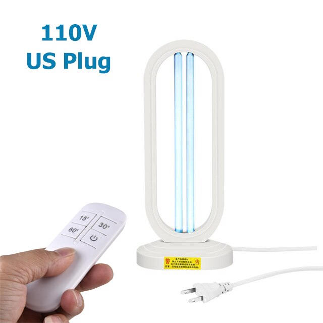 185nm 50w ultraviolet uvc lamp desinfectie bacteriedodende kwartslampen ozon huishoudelijke uv-lamp sterilisator ontsmettingsmiddel voor thuis kamer: Witte 110v us stekker