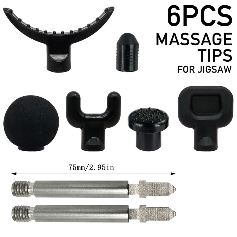 6Pcs Body Percussie Vervanging Head Set Spier Diepe Trillingen Ontspanning Bits: Set 4