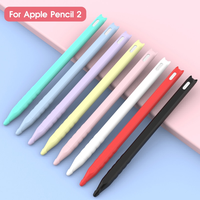 Zachte Siliconen Cartoon Case Voor Apple Etui Compatibel Voor Ipad 2 Tablet Touch Pen Stylus Beschermhoes Cover Anti-Verloren