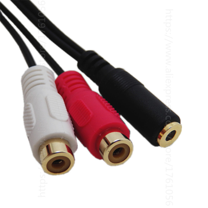 Kable audio 3,5 mm Jack Plug Fmale do 2 RCA żeńskie Stereo Adapter RCA Kabel do HDTV PC MP3 CD Player Uniwersalny