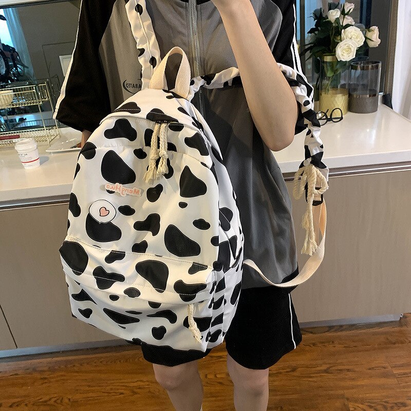 Atinfor Koe Patroon Vrouwen Rugzak Meisjes Rugzakken College Boekentas Vrouwelijke Casual Knapzak Schooltas Voor Tieners