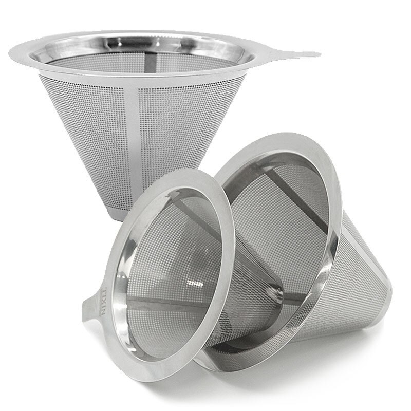 Herbruikbare Koffie Filter Rvs Houder Metalen Mesh Trechter Manden Koffie Filters Giet Over Koffie Druppelaar Maker