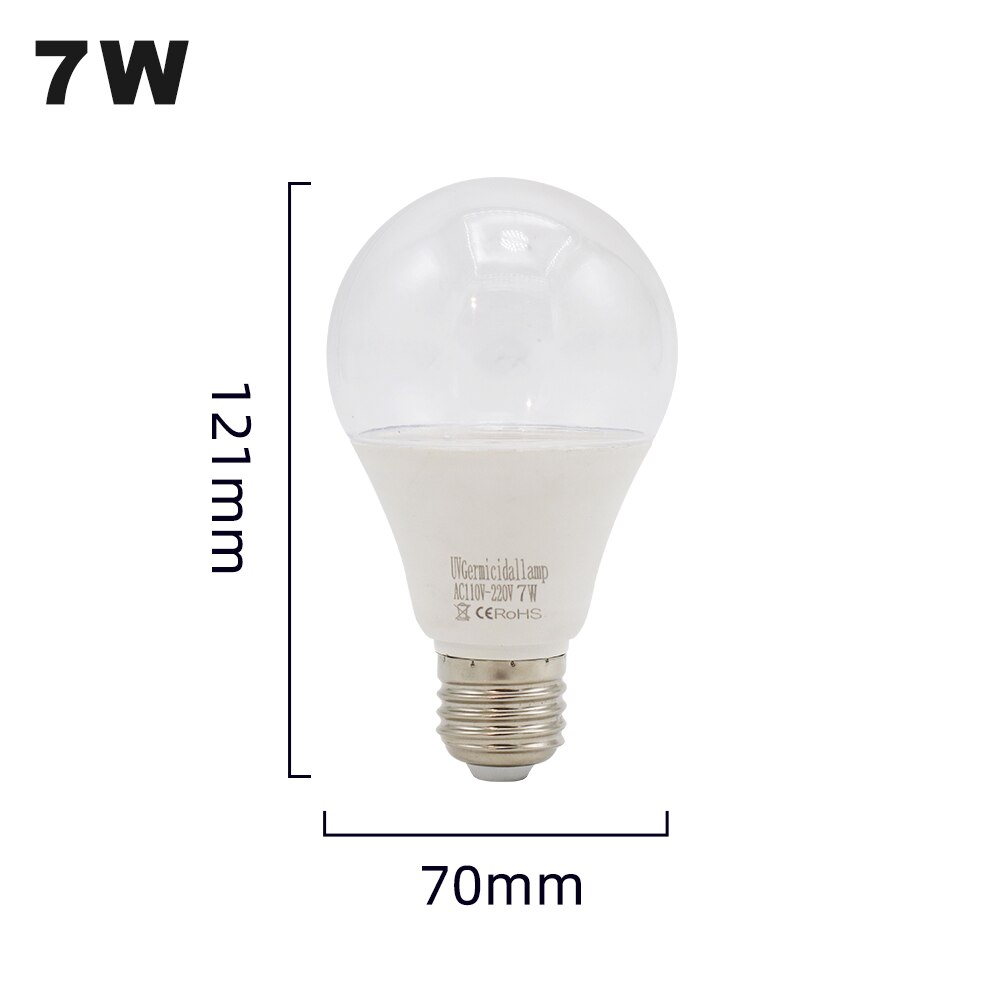 AC110-220V SMD 5730 LED UVA Lampe Lampen 5W 7W Uv Desinfection Lampen E27 UV LED Keimtötende Lichter UV sterilisator: 7w