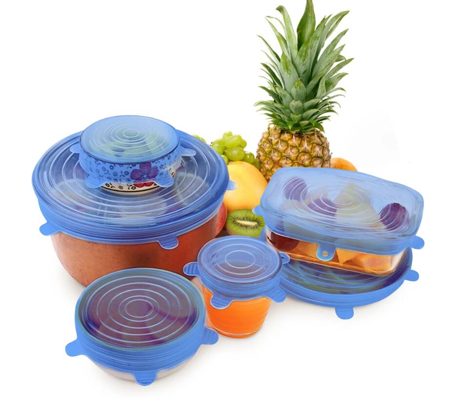 6 Pcs/Set Zero-Waste Reusable Food And Container Lids LC001