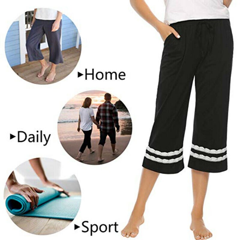 Pyjama de nuit pour femme, culotte courte, culotte courte, vêtement de nuit mi-mollet, taille ajustable, collection automne, décontracté