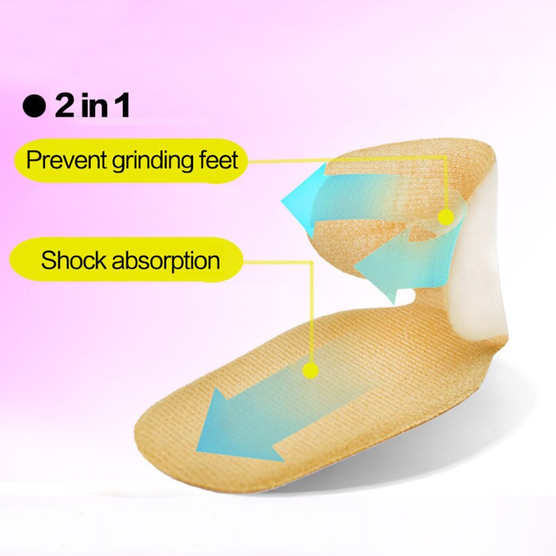 1 pair Gel Foot Care Orthopedic Insole Brand T-Shape Silicone Non Slip Cushion Foot Heel Protector Liner Shoe Insole Pads