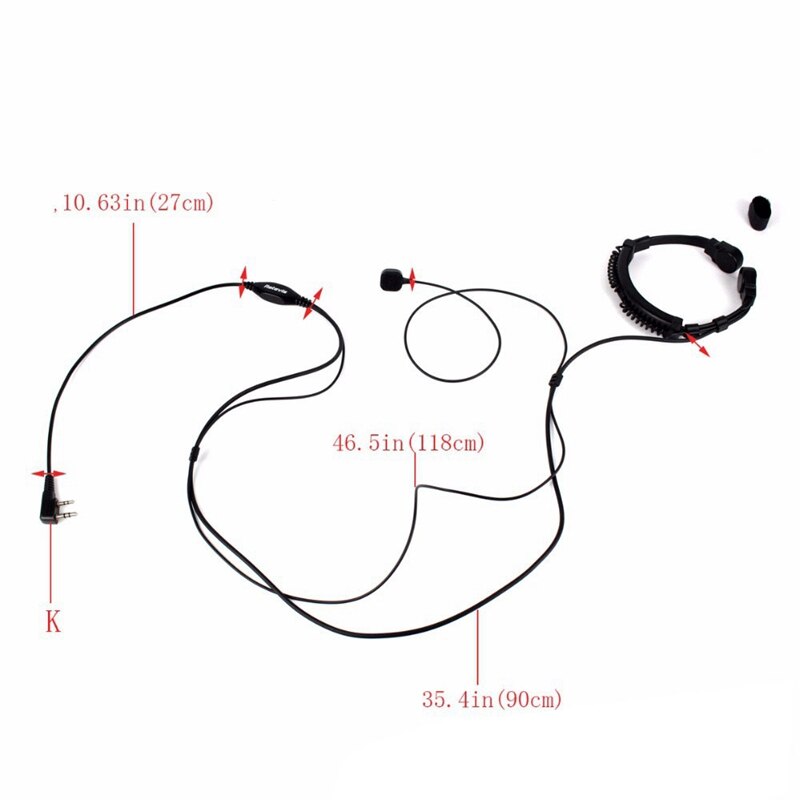 Uitschuifbare Ptt Keel Microfoon Mic Oortelefoon Headset Voor Baofeng Cb Radio Walkie Talkie UV-5R 8W UV-5RE UV-B5 GT-3