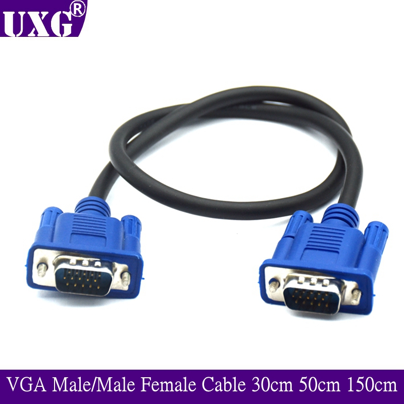 0.3m 1.5M 3m VGA Naar VGA Kabel 15 Pin Man Op Man Vrouw Uitbreiding Converter Kabel voor Computer monitor Projector PC TV Adapter