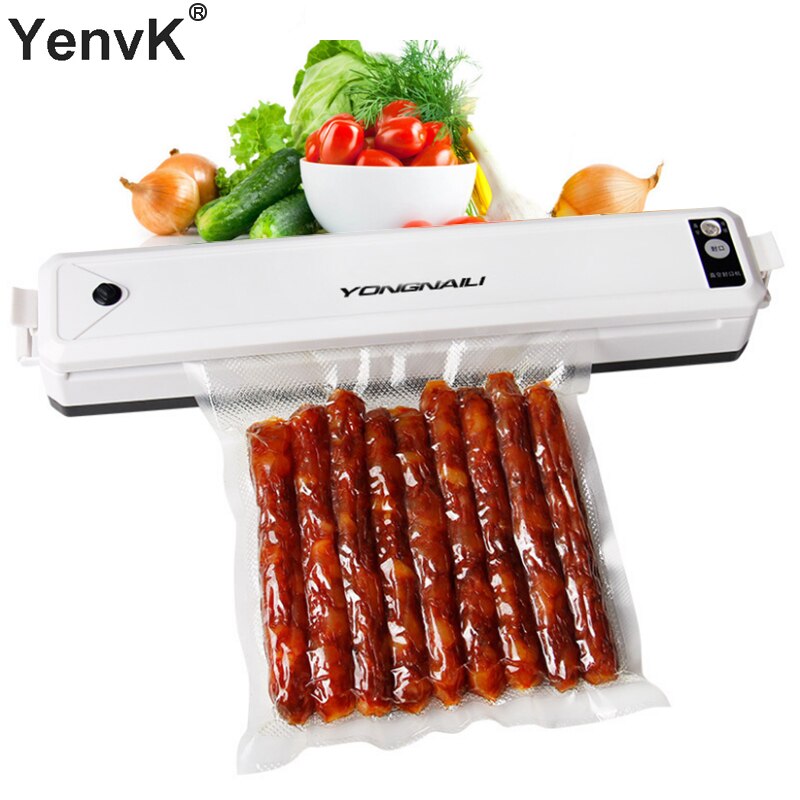 YenvK Household 220V 110V Automatic Vacuum Sealer Food Vacuum Packing Machine Packer With 10pcs Vacuum Bag for Food Saver: UK Plug / 220V