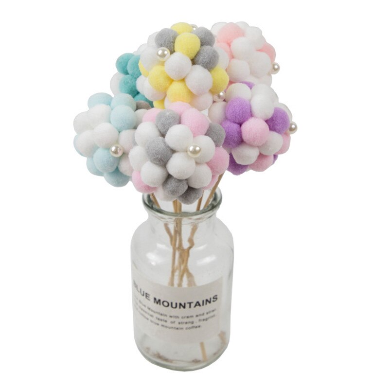 1 sztuk DIY Wykonany ręcznie Macaron pompon kolorowe włosy piłka baner dekoracyjny dekoracja robić pokoju dziecięcego pościel zderzaki dla dziecka akcesoria dla dzieci