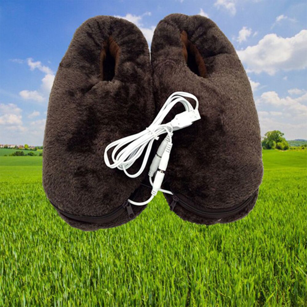 Botas cálidas con calefacción USB para la familia y la Oficina, pantuflas cálidas de felpa cómodas para mantener el pie