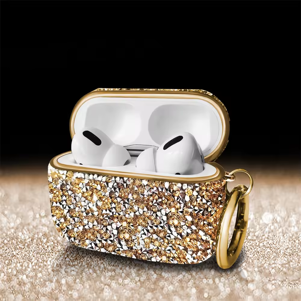 For Apple Airpods4 3 2 1 Pro Glitter Rhinestone Case Bling Diamond Hard Protective Funda for Airpods Bluetooth Earphone Bag