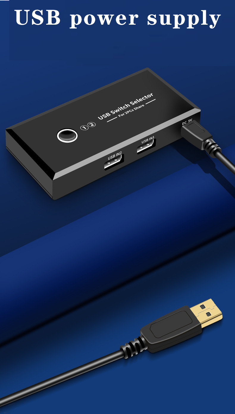 USB 3.0 KVM-schakelaar USB-gedeelde switcher 2 ingangen 4 uitgangen voor laptop PC Toetsenbord Muis Printer USB-schakelaar Controller Hub-adapter