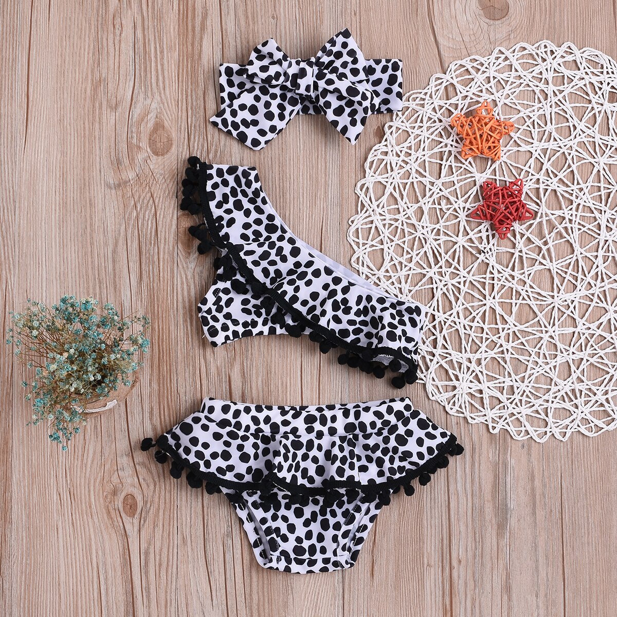 Leopardprint børn piger badetøj sløjfe todelt bikini sæt sommer bade strand tøj: 3t