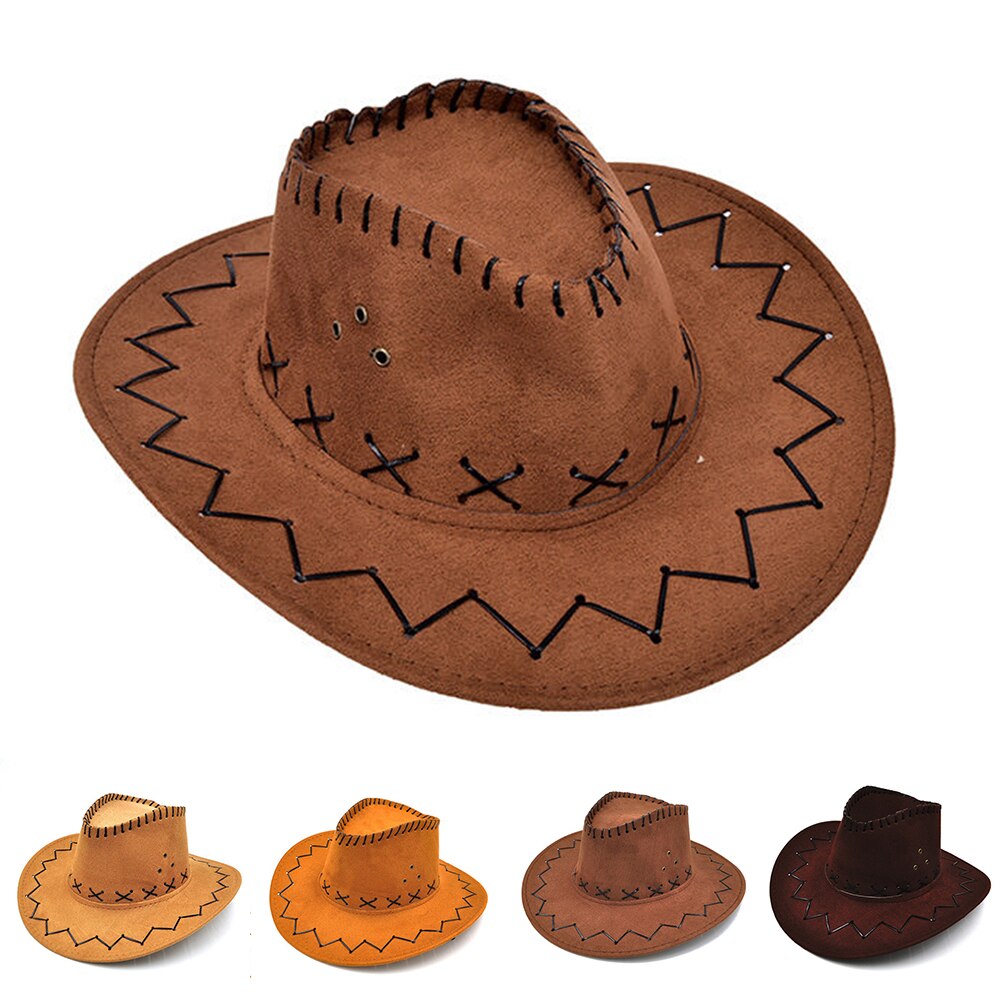 Casual festdräkter halloween cowgirl bred brätte pojkar tjejer riddarkeps solskydd retro vintagetryck cowboyhatt justerbar