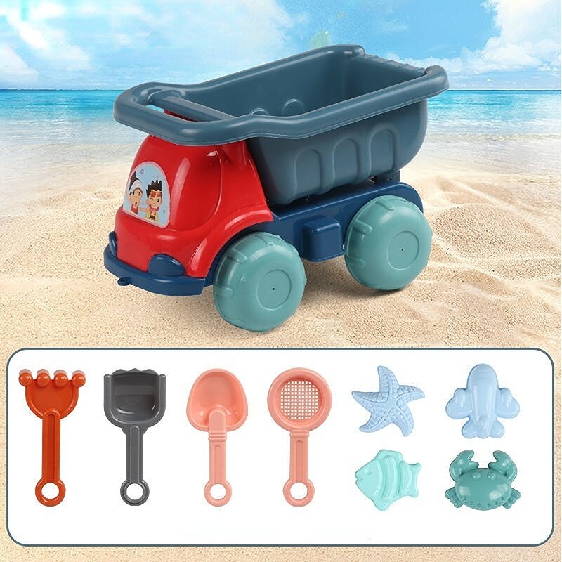 Strand Speelgoed Zandbak Siliconen Emmer En Zand Speelgoed Zandbak Outdoor Zomer Speelgoed Water Spel Winkelwagen Scoop Kind Schop Voor kids: 9pcs