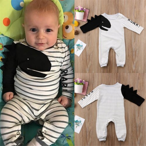 Pudcoco Pasgeboren Jongen Meisjes 3D Dinosaur Romper Lange Mouw Jumpsuit Outfits Set Playsuit