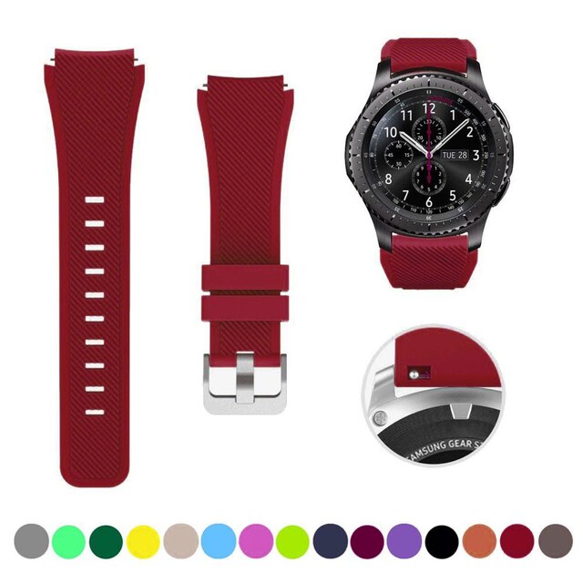 Correa para Samsung galaxy watch 3 46mm Gear S3 Frontier amazfit bip/pulsera activa 20/22mm correa de reloj Huawei watch gt 2/2e 42mm: Blanco de la plata / 18 mm