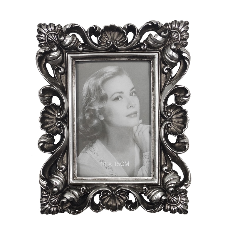 baroque resin photo frame embossed bright gold royal luxury swing photo frame