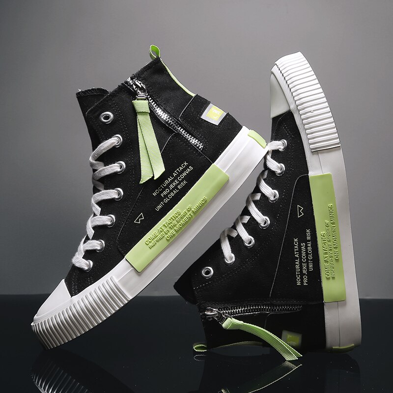 Heren high top herfst winter canvas sneakers mannelijke gevulkaniseerde schoenen casual schoenen comfortabele kleurrijke flats zapatillas