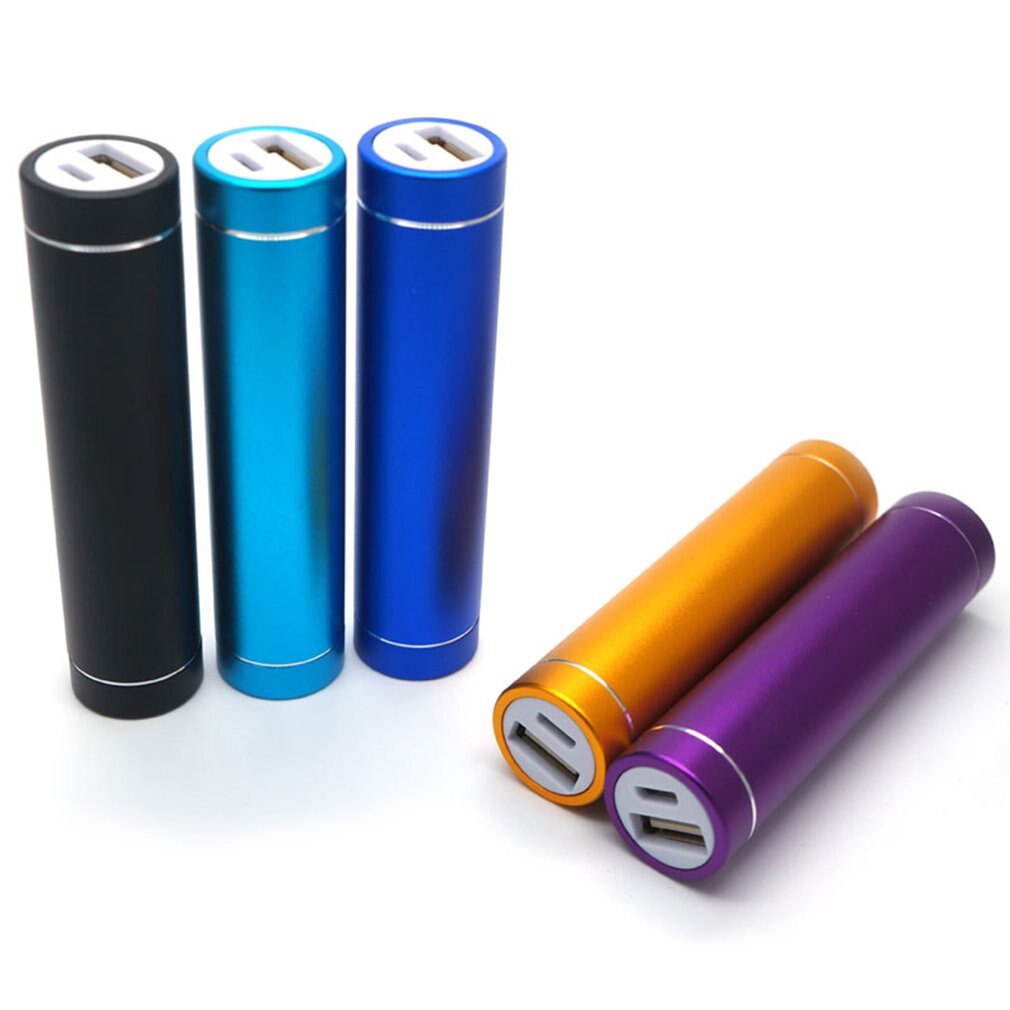 Multicolor Cylinder Portable Power Bank Battery Shell 1x18650 Battery With 1pcs 5V 1A USB Charging Port