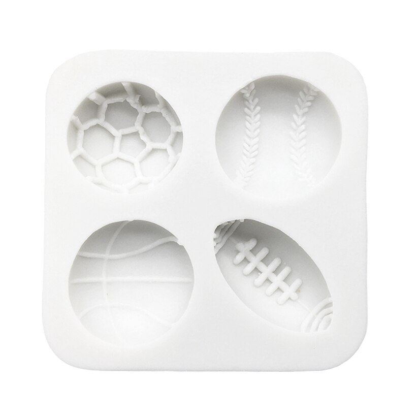 Fodbold tennis rugby basketball silikone sugarcraft form cupcake bageform fondant kage dekorationsværktøj