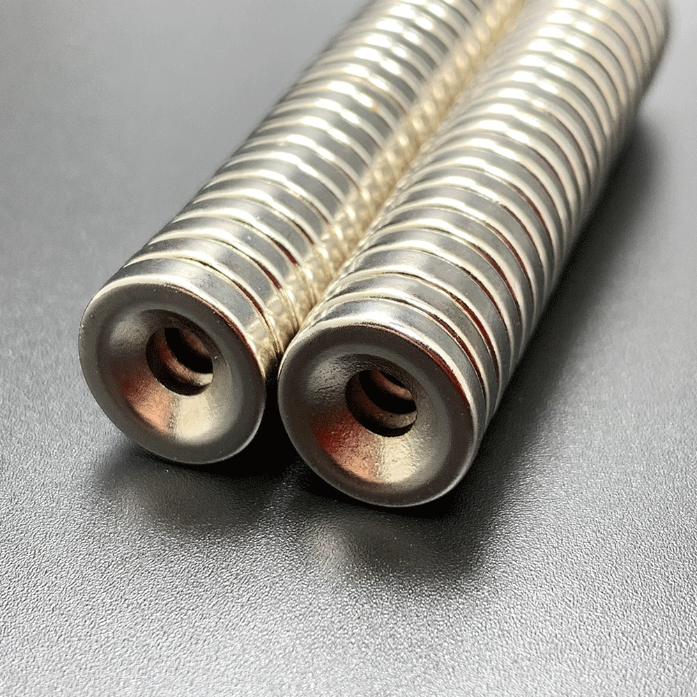 10Pcs 12x3-4 Neodymium Magnet 12 x 3 Hole 4 N35 NdFeB Round Super Powerful Strong Permanent Magnetic imanes
