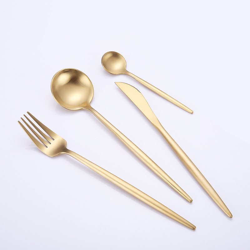 Couverts de Style portugais vaisselle occidentale 304 acier inoxydable dîner fourchette cuillère boeuf couteau café cuillère