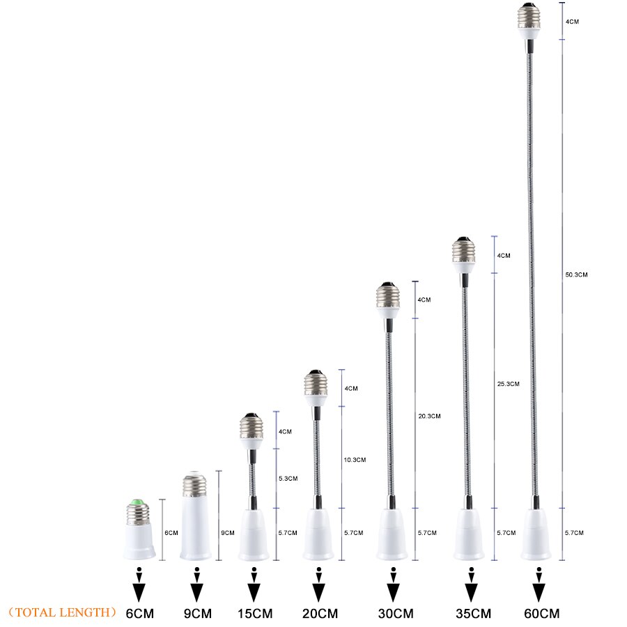 E27 zu E27 Verlängern Lampe Basis Lampe Halfter Konverter LED Licht Basis E27 Steckdose Verlängerung Adapter Schraube 6/9/15/20/30/35/60cm