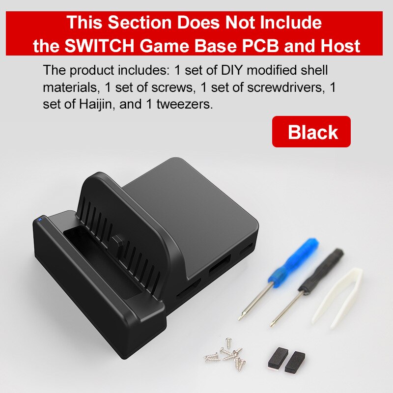 3Colors For Switch Base NS DOCK Cooling Base Shell Charge Docking Station DIY Modified Shell Replacement: black