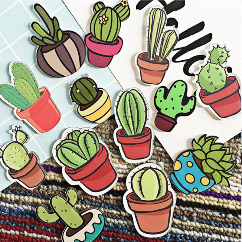 2 Stuks Cartoon Leuke Cactus Magneet Sticks Vetplant Koelkast Magneten Huishoudelijke Keuken Decor Accessoires Koelkast Magneten